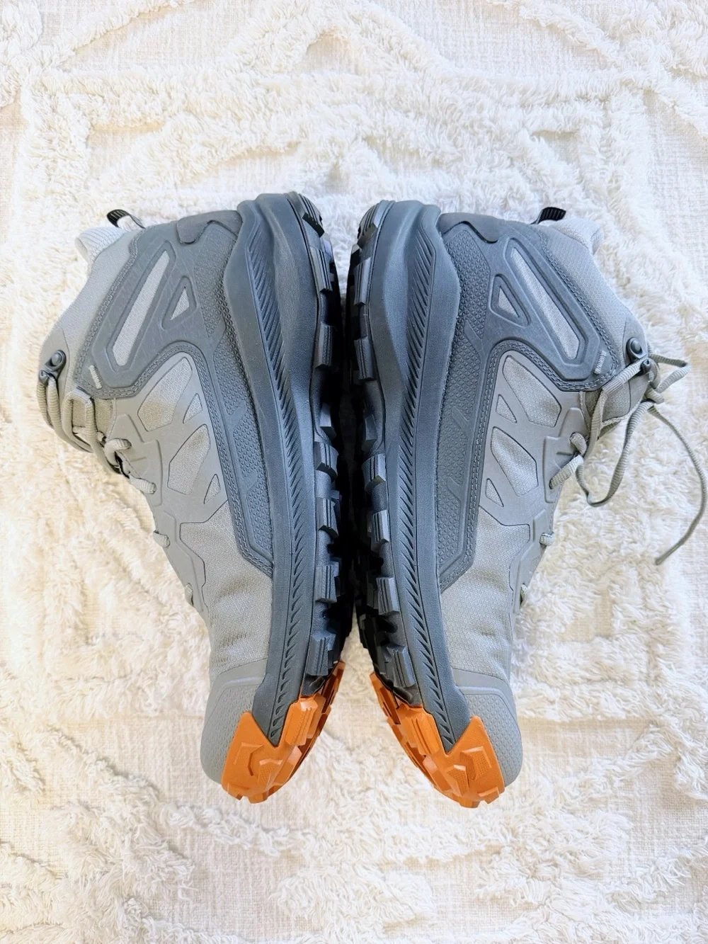 Oboz Men’s Hiking Boots Gray Orange Waterproof Mid Trail Shoes US 13 NWOT